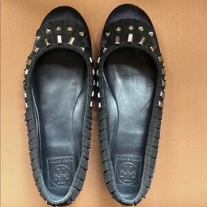 Tory Burch Black Studded Flats